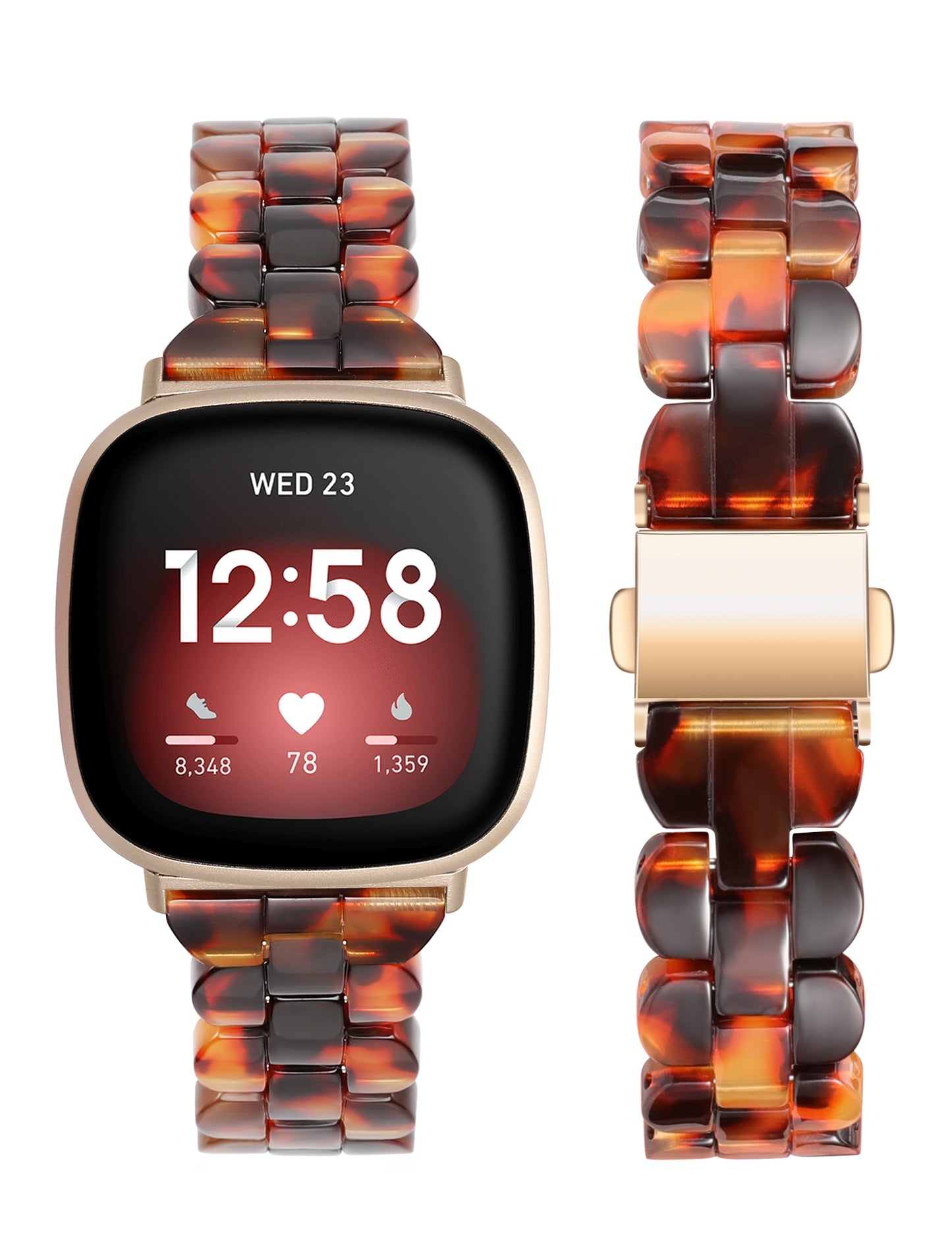 TOYOUTHS Slim Cute Resin Bands Compatible with Fitbit Sense Bands Women, Lightweight Thin Sense Watch Bands Dressy Bracelets Elegant Accessories for Fitbit Versa 3 Bands Women