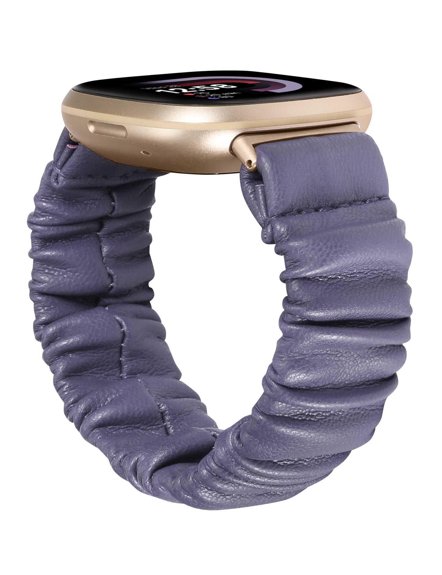 TOYOUTHS Leather Scrunchie Band Compatible with Fitbit Versa 4/ Fitbit Sense 2/ Fitbit Versa 3/ Fitbit Sense Bands Women Girls Cute Stylish Soft Stretchy Bracelet Elastic Wristband