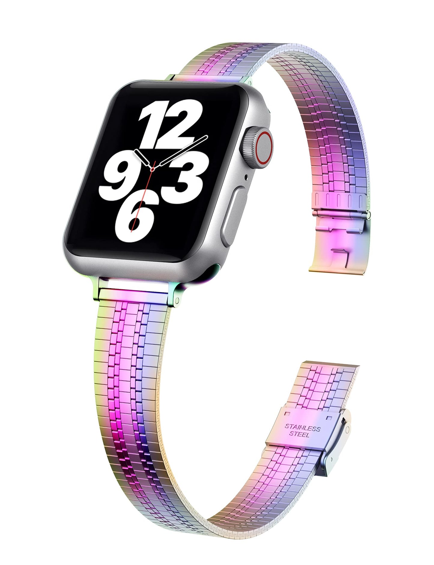 TOYOUTHS Thin Bands Compatible with Apple Watch Band 38mm 40mm 42mm 44mm 45mm 49mm Women Girls, Slim Stainless Steel Metal Band Strap Wristbands Accessories for iwatch Series Ultra 8 7 6 SE 5 4 3 2 1