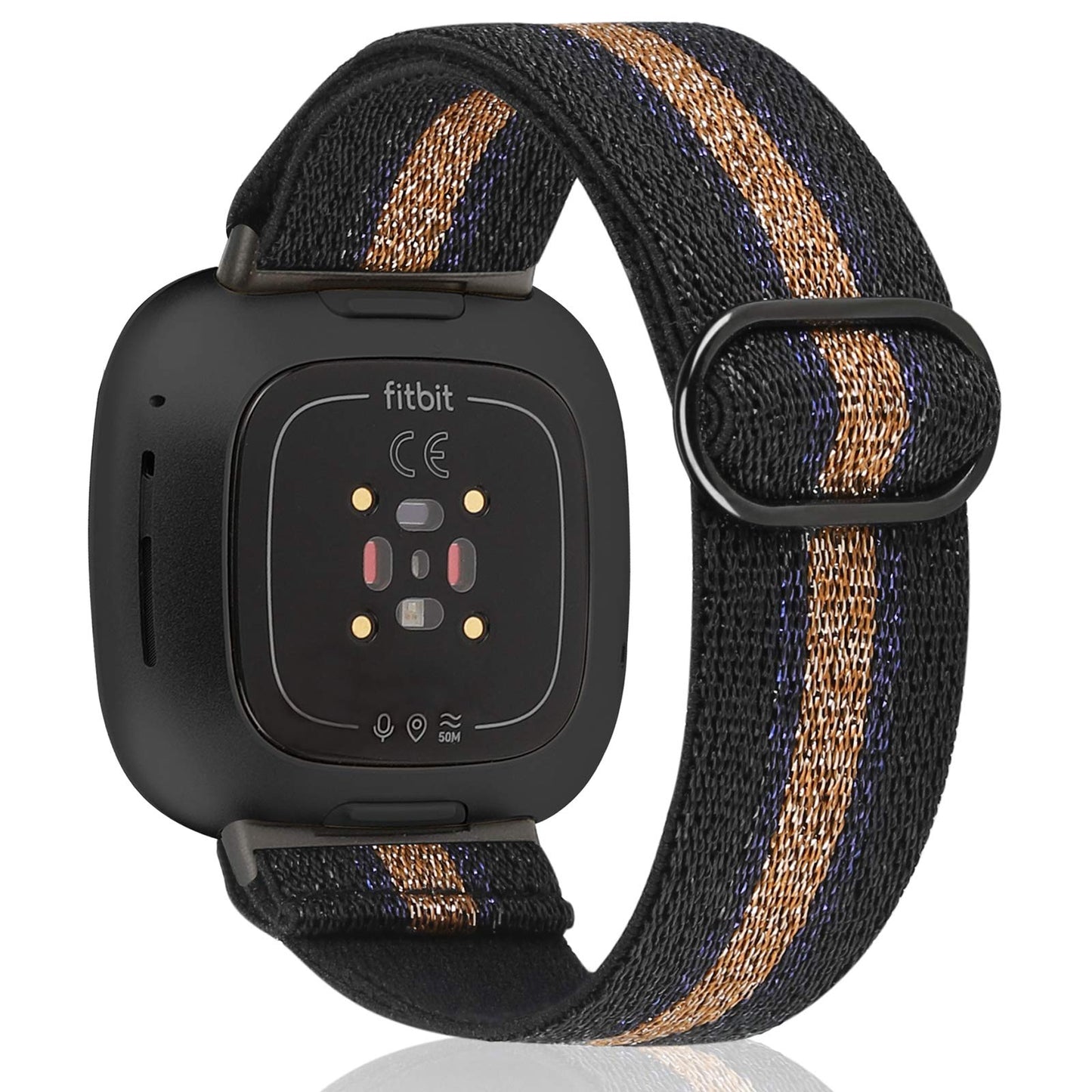 TOYOUTHS Compatible with Fitbit Sense/Sense 2 Band/Versa 3/Versa 4 Bands Women Men Elastic Adjustable Nylon Fabric Strap Scrunchies Solo Loop Stretchy Bracelet Dressy Sport Wristband Accessories