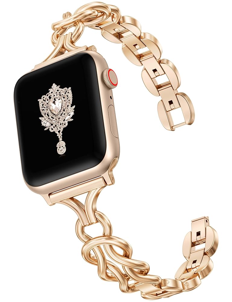 TOYOUTHS Celtic Bracelet Compatible with Apple Watch Bands 38/40/41/42/44/45/46/49mm Women, Dressy Chain Stainless Steel Metal Jewelry Link Strap for iWatch Series 11 10 9 8 7 6 5 4 SE/Ultra 3 2 1