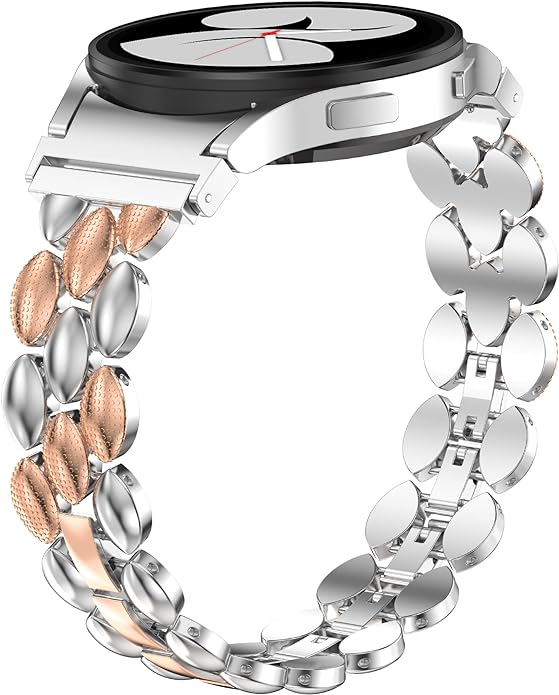 TOYOUTHS Compatible with Samsung Galaxy Watch 5 Pro Band 45mm/ Samsung Galaxy Watch 5 Band/Galaxy Watch 4 Band 40mm 44mm/ Galaxy Watch 4 Classic Bands 42mm 46mm for Women, Metal Bling Bracelet Strap