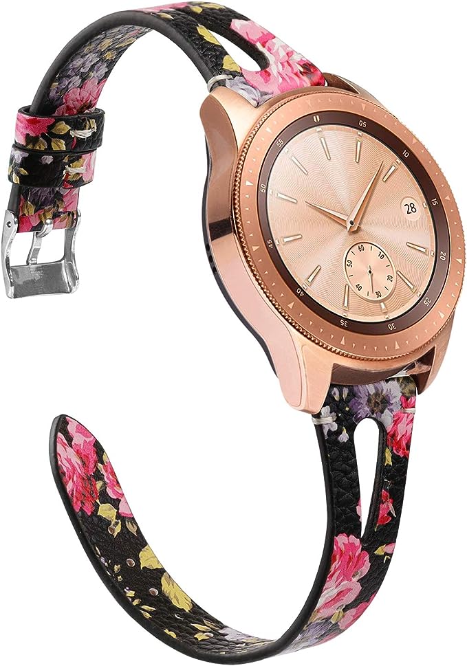 TOYOUTHS Compatible with Samsung Galaxy Watch 6/5/5 Pro/Watch 4 40mm 44mm/Watch 4 Classic 42mm 46mm/Watch 3 41mm/Active 2 Band Women Men, 20mm Leather Strap Wristband for Garmin Vivoactive 3