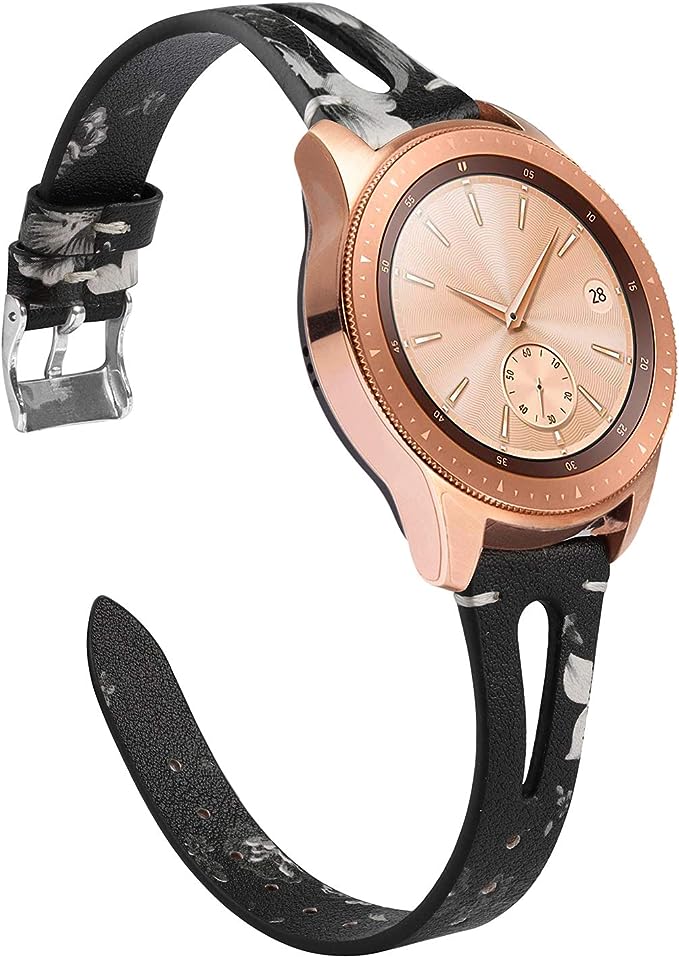 TOYOUTHS Compatible with Samsung Galaxy Watch 6/5/5 Pro/Watch 4 40mm 44mm/Watch 4 Classic 42mm 46mm/Watch 3 41mm/Active 2 Band Women Men, 20mm Leather Strap Wristband for Garmin Vivoactive 3