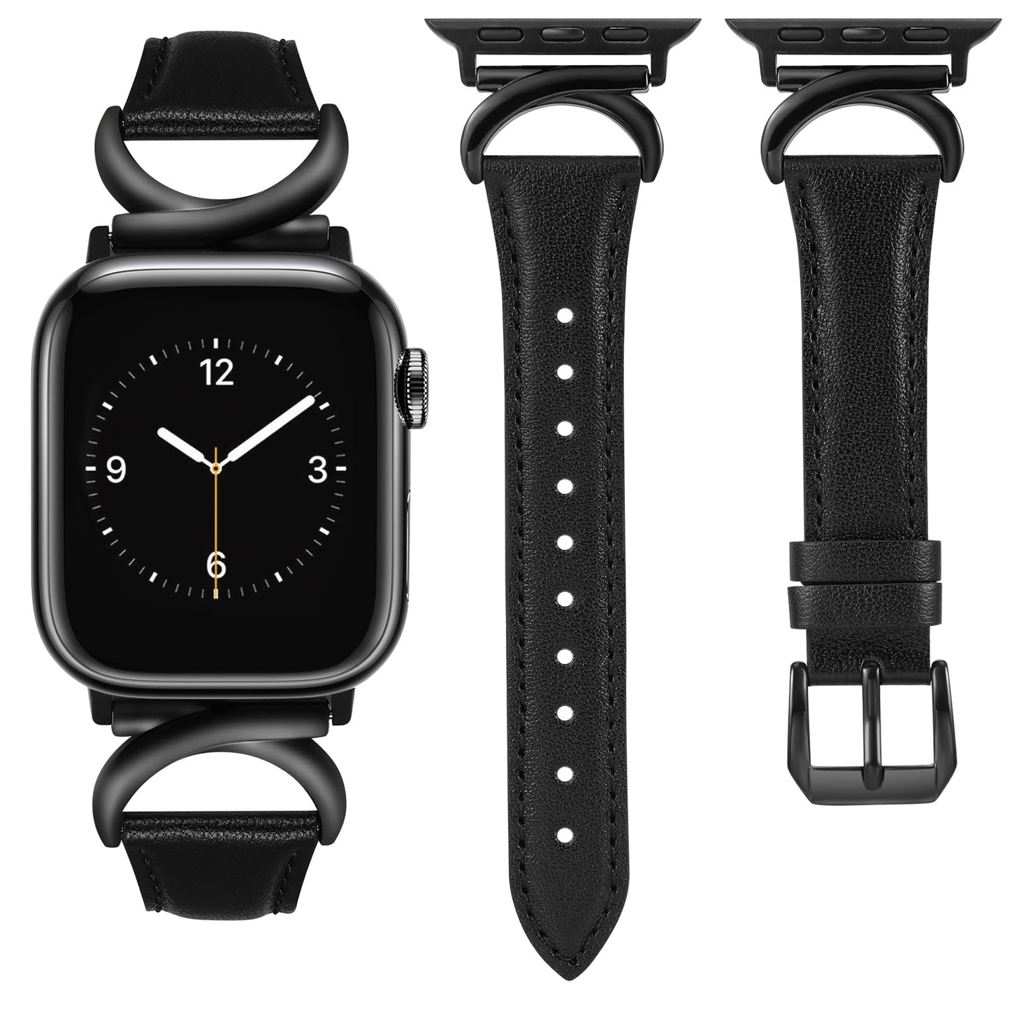TOYOUTHS Compatible with Apple Watch Band Leather Strap 38/40/41/42/44/45/49mm Ultra 2 Women Dressy C-Shaped Metal Buckle Bracelet Wristband for iWatch Bands Series Ultra SE 9 8 7 6 5 4 3 2 1