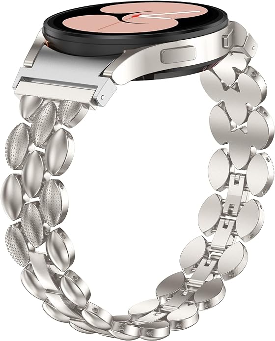 TOYOUTHS Compatible with Samsung Galaxy Watch 5 Pro Band 45mm/ Samsung Galaxy Watch 5 Band/Galaxy Watch 4 Band 40mm 44mm/ Galaxy Watch 4 Classic Bands 42mm 46mm for Women, Metal Bling Bracelet Strap