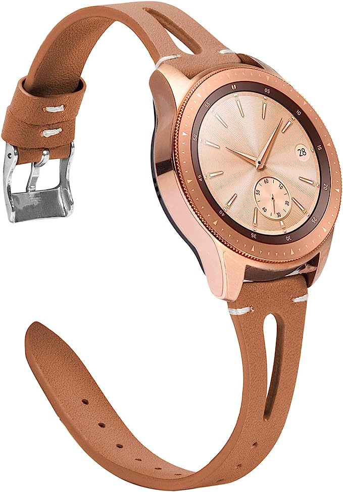 TOYOUTHS Compatible with Samsung Galaxy Watch 6/5/5 Pro/Watch 4 40mm 44mm/Watch 4 Classic 42mm 46mm/Watch 3 41mm/Active 2 Band Women Men, 20mm Leather Strap Wristband for Garmin Vivoactive 3