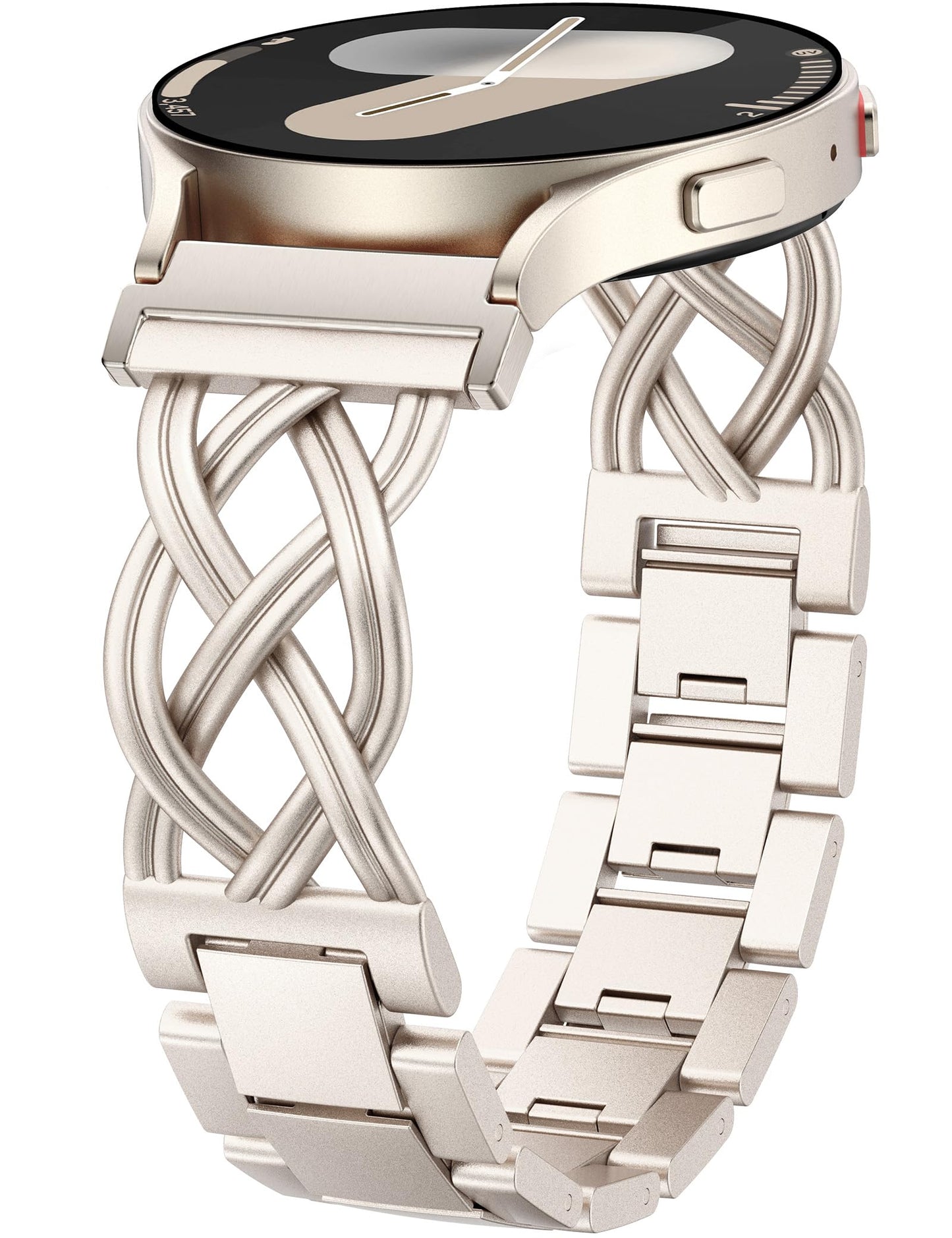 TOYOUTHS Celtic Knot Chain Bracelet Compatible with Samsung Galaxy Watch 7 6 5 4 FE 40mm 44mm/Watch 6 4 Classic/5 Pro/3 41mm/Active 2 Women, 20mm Dressy Stainless Steel Band Metal Jewelry Link Strap