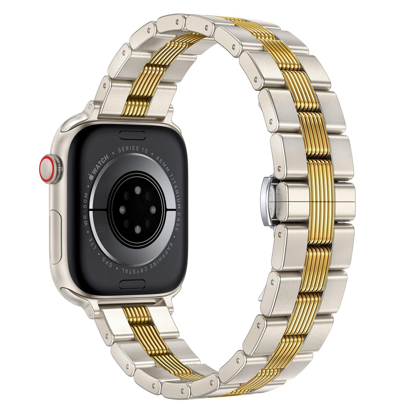 TOYOUTHS Mixed Metal Band Compatible with Apple Watch Bands 38/40/41/42/44/45/46/49mm Women Men, Formal Dressy Two-Tone Stainless Steel Classy Strap for iWatch Series 11 10 9 8 7 6 5 4 SE/Ultra 3 2 1