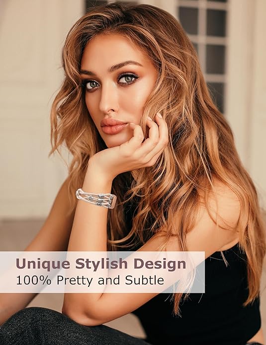 TOYOUTHS Beaded Bracelet Band Compatible with Fitbit Charge 6 Bands/Fitbit Charge 5 Bands Women, Boho Soft Elastic Stretchy Nylon Braided Strap Fancy Charms Designer Breathable Sport Wristband