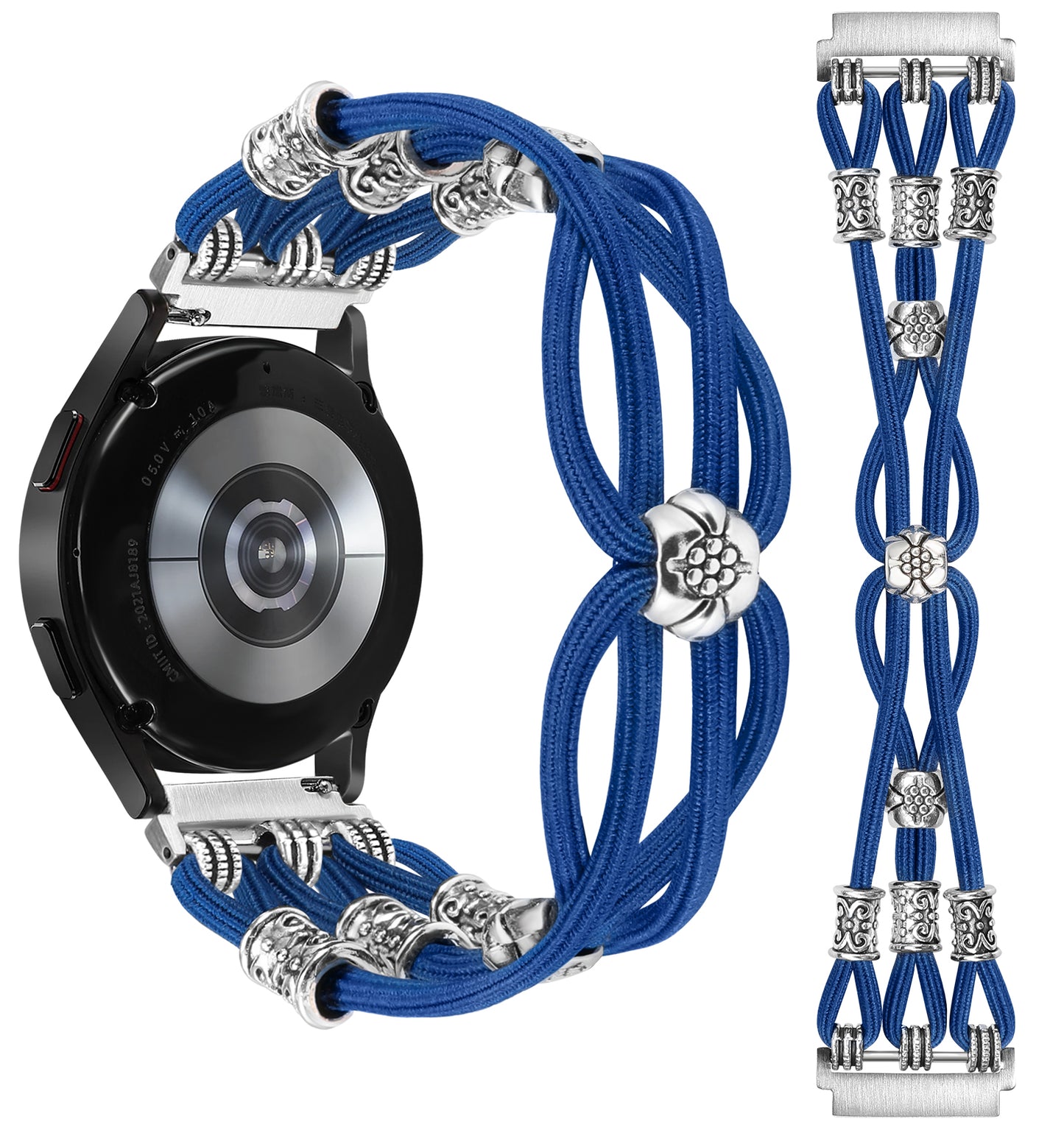 TOYOUTHS Boho Beaded Bracelet Band Compatible with Samsung Galaxy Watch 7 6 5 4 FE 40mm 44mm/Watch 6 Classic/Watch 5 Pro/Watch 4 Classic/Active 2/Watch 3 Women, 20mm Stretchy Solo Loop Dressy Strap