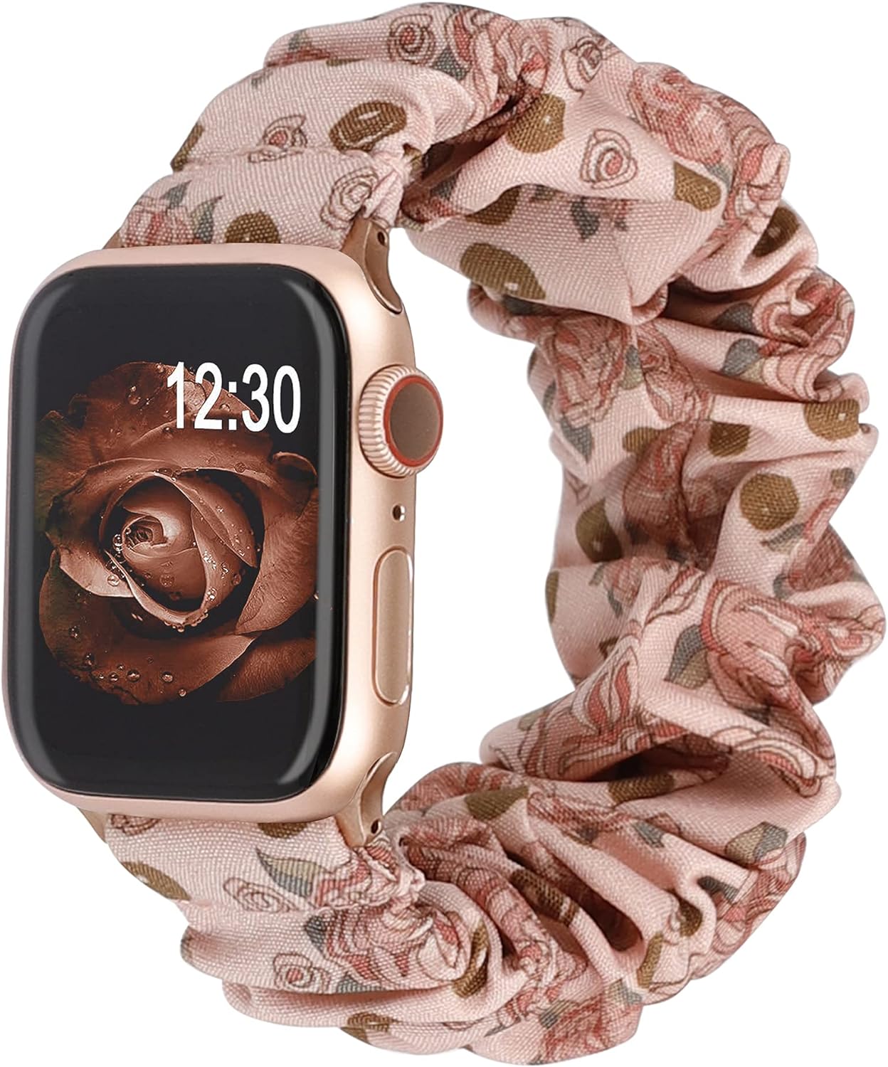 TOYOUTHS Compatible with Apple Watch Band Scrunchie 38mm 40mm 41mm Women Elastic Strap Soft Cloth Fabric Pattern Holiday Themed Gift Bracelet for iWatch Series SE 9 8 7 6 5 4 3 2 1