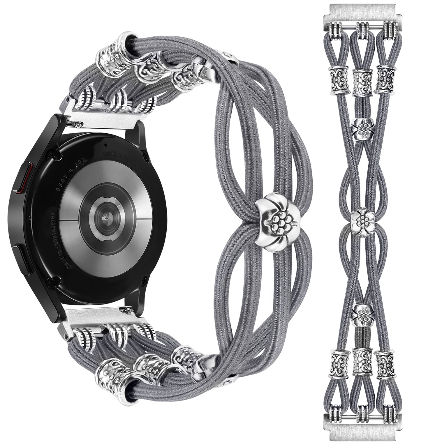 TOYOUTHS Boho Beaded Bracelet Band Compatible with Samsung Galaxy Watch 7 6 5 4 FE 40mm 44mm/Watch 6 Classic/Watch 5 Pro/Watch 4 Classic/Active 2/Watch 3 Women, 20mm Stretchy Solo Loop Dressy Strap