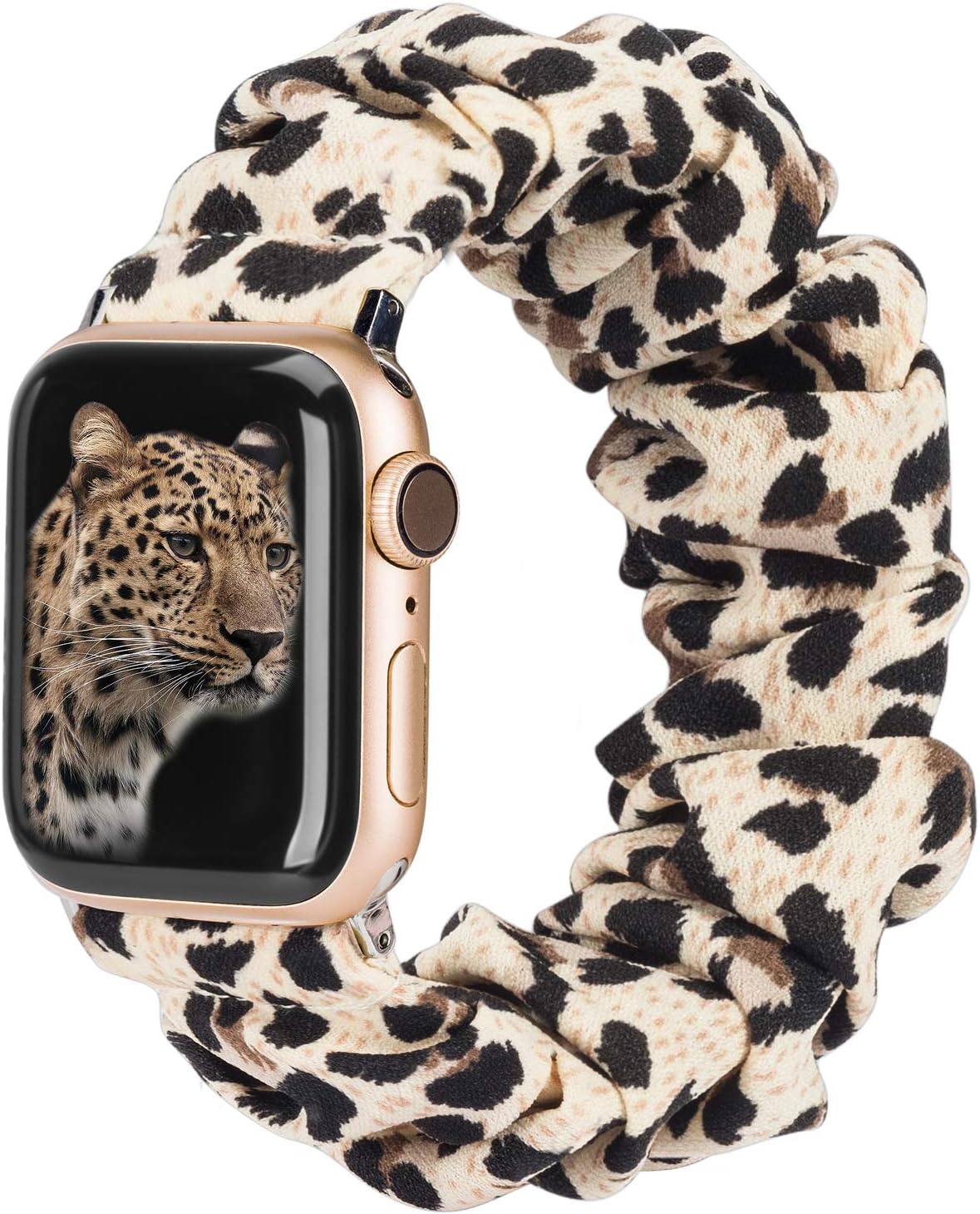 TOYOUTHS Compatible with Apple Watch Band Scrunchie 38mm 40mm 41mm Women Elastic Strap Soft Cloth Fabric Pattern Holiday Themed Gift Bracelet for iWatch Series SE 9 8 7 6 5 4 3 2 1