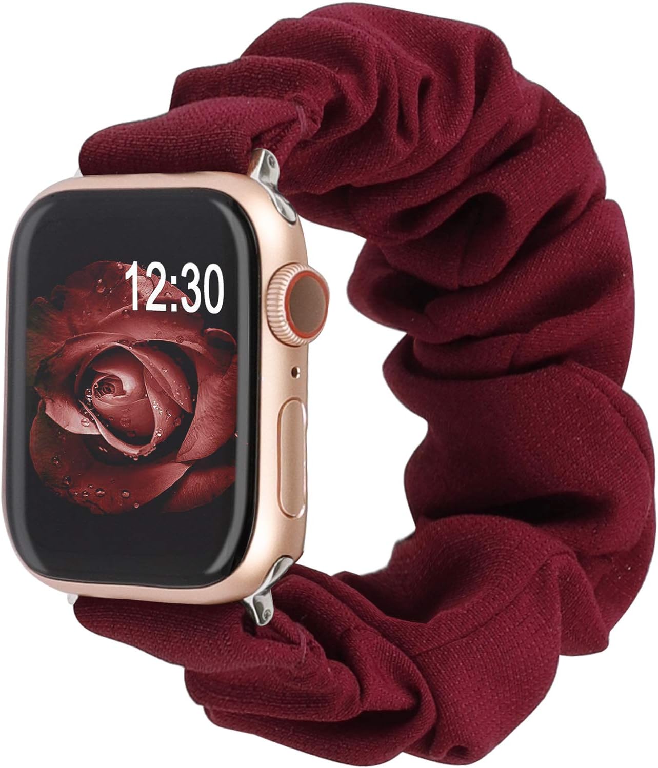 TOYOUTHS Compatible with Apple Watch Band Scrunchie 38mm 40mm 41mm Women Elastic Strap Soft Cloth Fabric Pattern Holiday Themed Gift Bracelet for iWatch Series SE 9 8 7 6 5 4 3 2 1