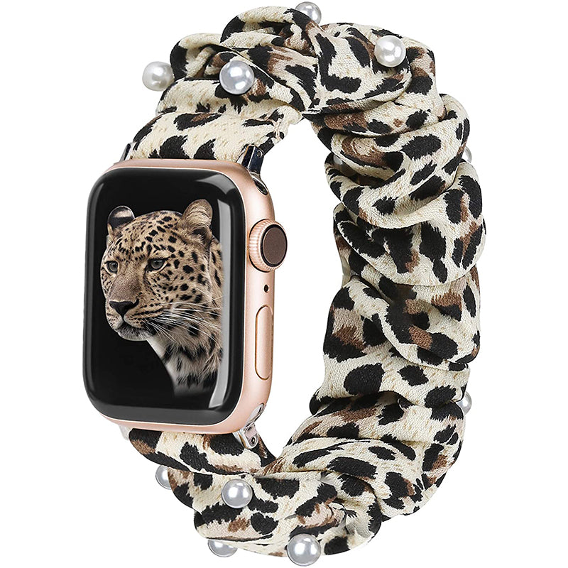 TOYOUTHS Apple Watch Band Scrunchies Soft Pattern Printed Fabric