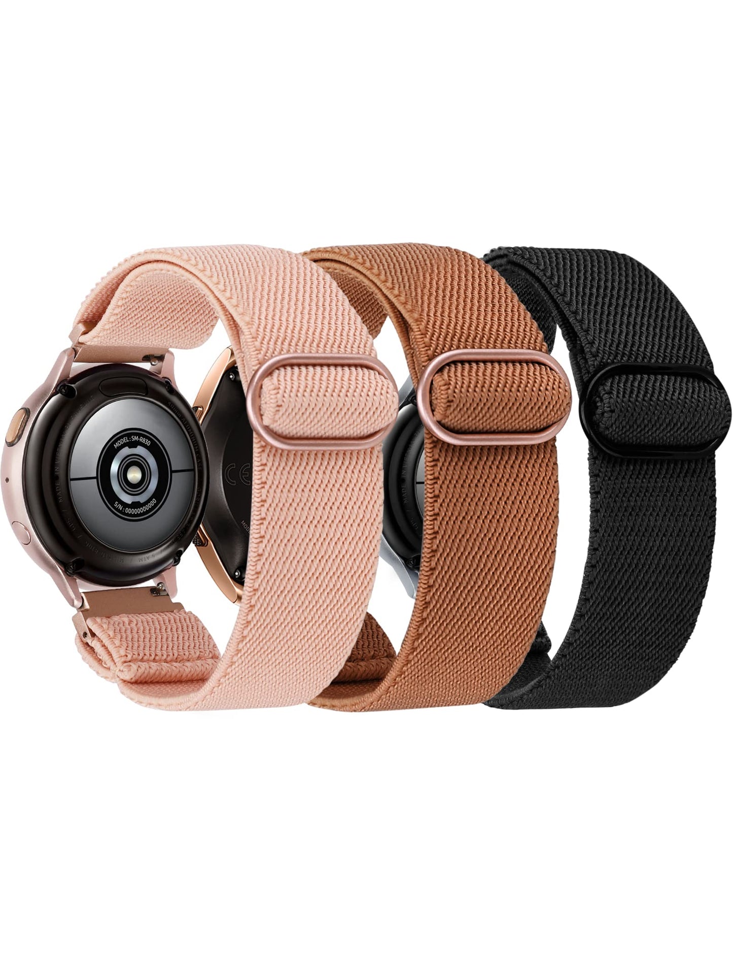 TOYOUTHS 20mm Stretchy Nylon Loop Band Compatible with Samsung Galaxy Watch 4 40mm 44mm/Active 2 40mm 44mm/Watch 4 Classic 42mm 46mm/Active 40mm/Watch 3 41mm, Women/Men Elastic Watch Strap Replacement