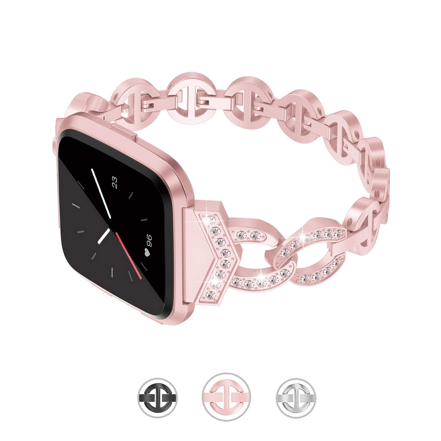 TOYOUTHS Bling Strap Fitbit Versa/Versa 2/Versa Lite Special Edition Bands Women Stainless Steel Metal