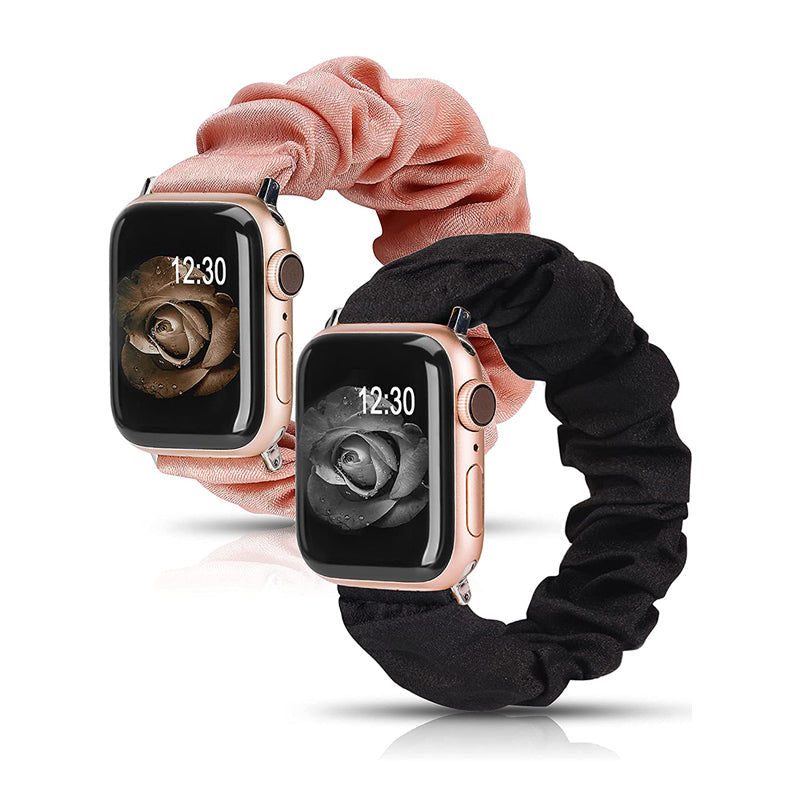 TOYOUTHS 2 Packs Scrunchie Elastic Watch Bands Apple Watch Bands Stretchy Bands Printed