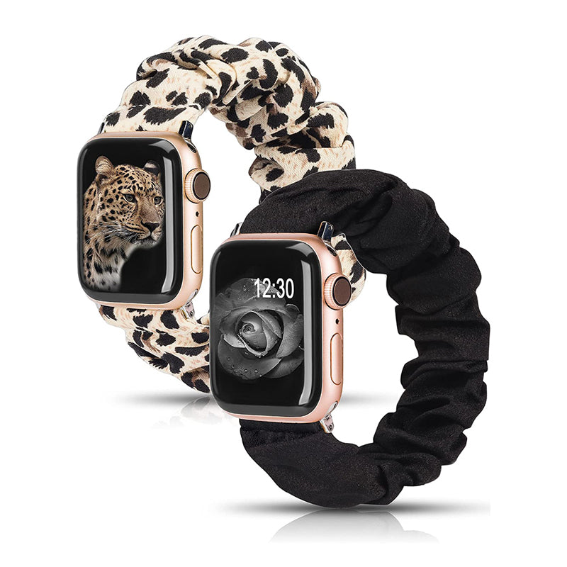 TOYOUTHS 2 Packs Scrunchie Elastic Watch Bands Apple Watch Bands Stretchy Bands Printed