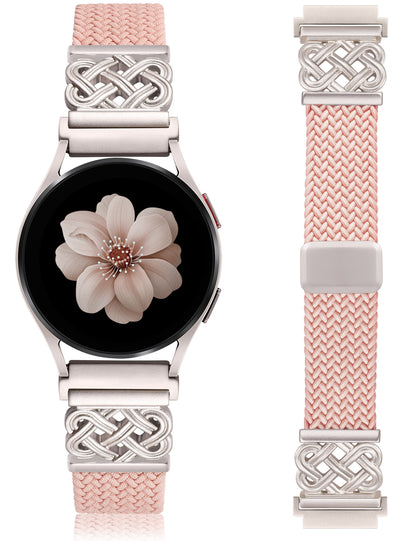 OYOUTHS Braided Bracelet Compatible with Samsung Galaxy Watch 7/6/5/4/FE/Active 2 40mm 44mm/Watch 6 Classic 43/47mm/Watch 5 Pro 45mm Band, 20mm Celtic Knot Magnetic Clasp Stretchy Nylon Strap