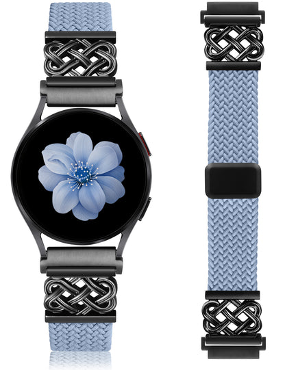OYOUTHS Braided Bracelet Compatible with Samsung Galaxy Watch 7/6/5/4/FE/Active 2 40mm 44mm/Watch 6 Classic 43/47mm/Watch 5 Pro 45mm Band, 20mm Celtic Knot Magnetic Clasp Stretchy Nylon Strap