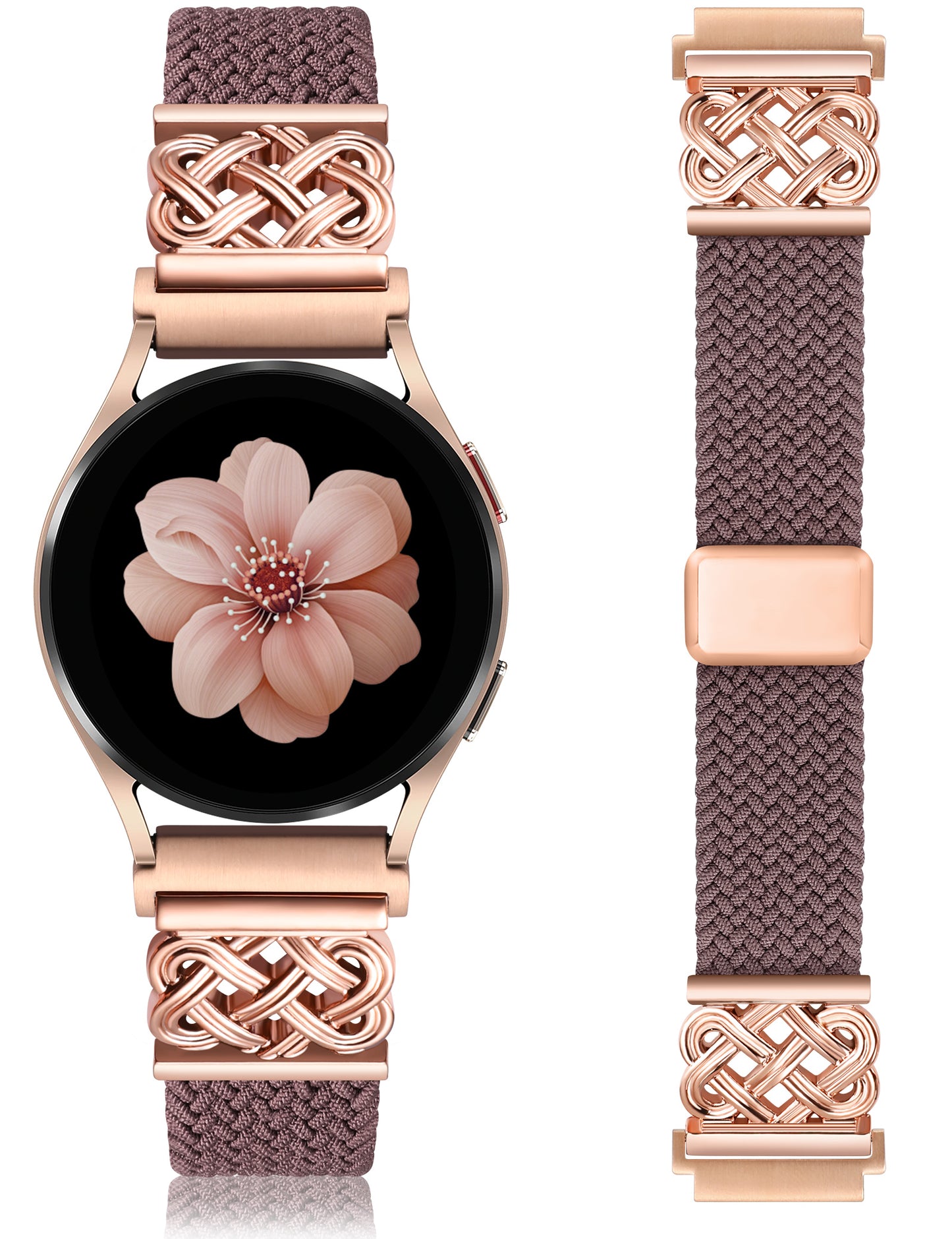 TOYOUTHS Braided Magnetic Band Compatible with Samsung Galaxy Watch 8 7 6 5 4 FE 40mm 44mm/8 6 Classic/5 Pro/4 Classic/3 41mm/Active 2 Women Men, 20mm Celtic Stretchy Elastic Dressy Nylon Strap, No for Ultra