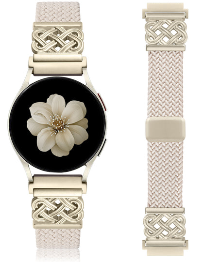 OYOUTHS Braided Bracelet Compatible with Samsung Galaxy Watch 7/6/5/4/FE/Active 2 40mm 44mm/Watch 6 Classic 43/47mm/Watch 5 Pro 45mm Band, 20mm Celtic Knot Magnetic Clasp Stretchy Nylon Strap