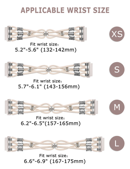 20mm Stretchy Boho Beaded Bracelet Band for Samsung Galaxy Watch 7/6/5/4/3/FE/6 Classic/5 Pro/4 Classic/Active 2