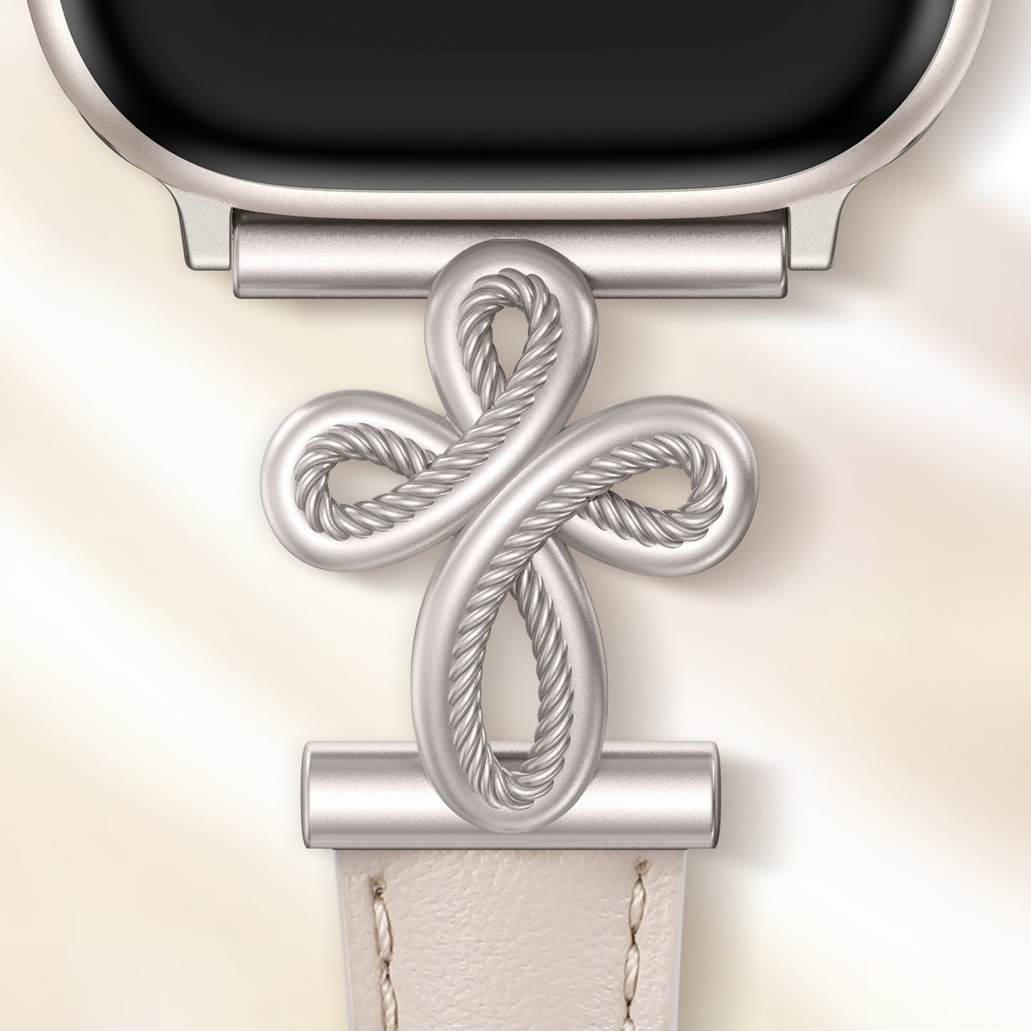 TOYOUTHS Slim Leather Band Compatible with Apple Watch Bands 42/41/40/38mm Women, Top Grain Genuine Celtic Knot Cross Dressy Thin Fashion Strap for iWatch Series 10/9/SE/8/7/6/5/4/3/2/1