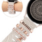 TOYOUTHS Decorative Ring Loop Compatible with Samsung Galaxy Watch 4 & 5 40mm 44mm Band Charms, Glitter Boho Engraved Silicone Straps for Watch 5 Pro/Watch 4 Classic/Watch 3 41mm/Active 2