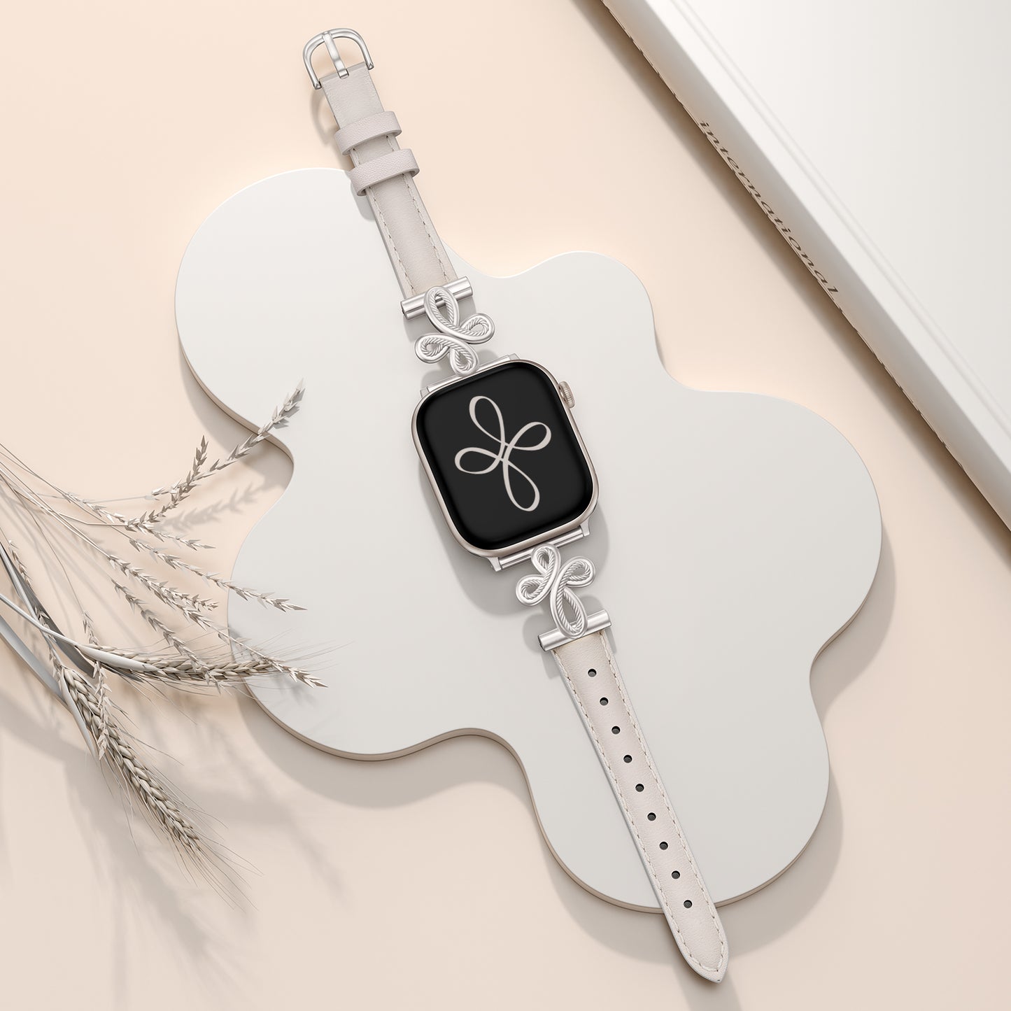 TOYOUTHS Slim Leather Band Compatible with Apple Watch Bands 42/41/40/38mm Women, Top Grain Genuine Celtic Knot Cross Dressy Thin Fashion Strap for iWatch Series 10/9/SE/8/7/6/5/4/3/2/1