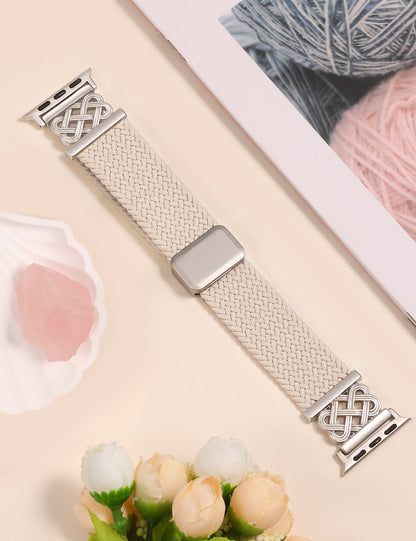 Braided Magnetic Band for Apple Watch Band | Celtic Knot Stretchy Nylon Woven Strap