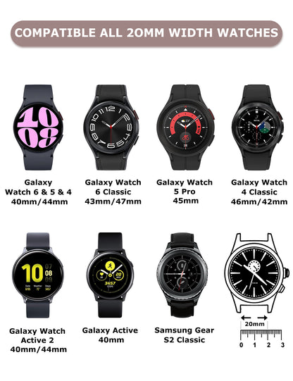 20mm Stretchy Boho Beaded Bracelet Band for Samsung Galaxy Watch 7/6/5/4/3/FE/6 Classic/5 Pro/4 Classic/Active 2