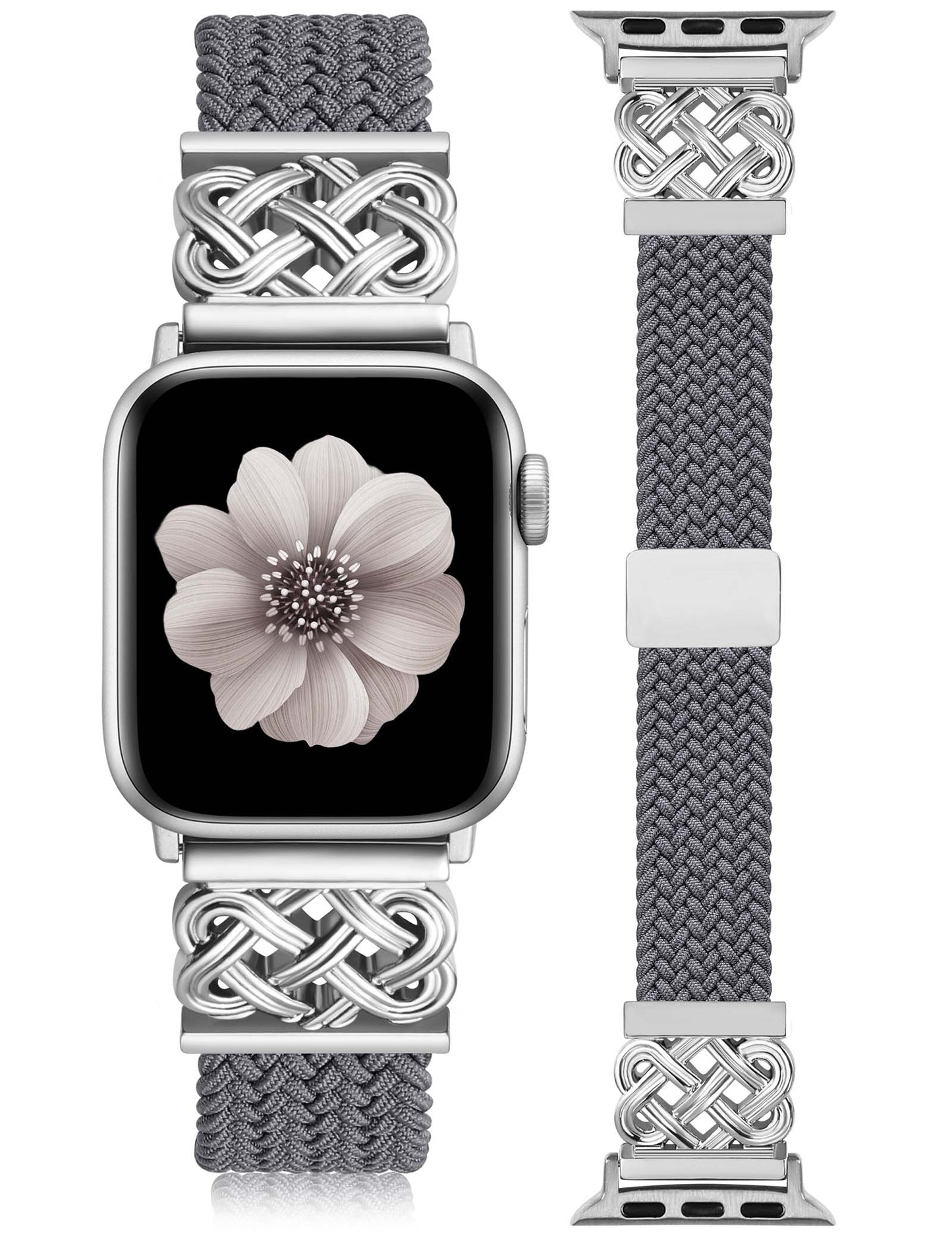 Thin Braided Magnetic Band for Apple Watch Band | Slim Celtic Metal Stretchy Strap