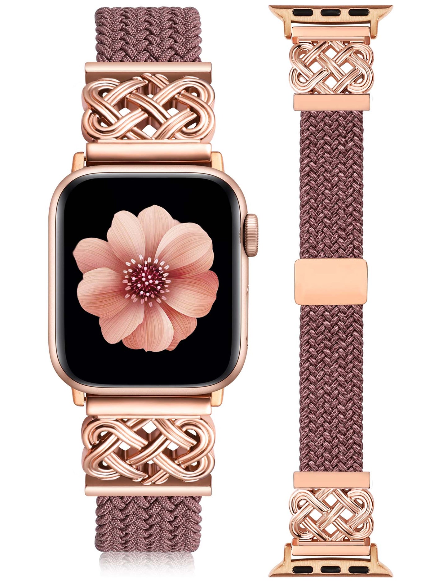 Thin Braided Magnetic Band for Apple Watch Band | Slim Celtic Metal Stretchy Strap