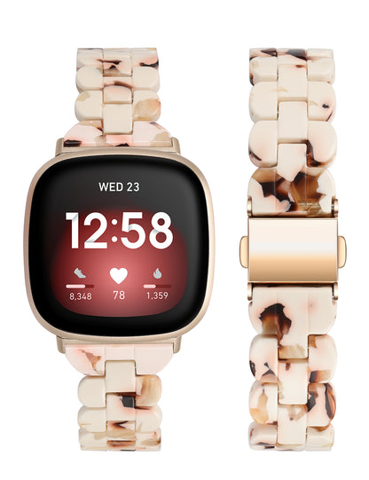TOYOUTHS Slim Cute Resin Bands Compatible with Fitbit Sense Bands Women, Lightweight Thin Sense Watch Bands Dressy Bracelets Elegant Accessories for Fitbit Versa 3 Bands Women