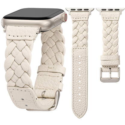 Designer Soft Braided Leather Strap for Apple Watch Band Women