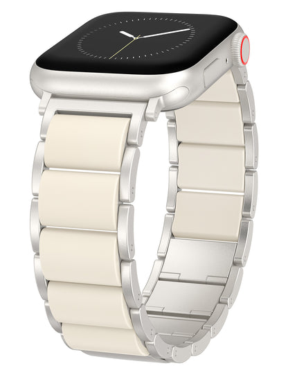 Silicone Metal Pretty Strap for Apple Watch Band | Stainless Steel Chain Link Bracelet