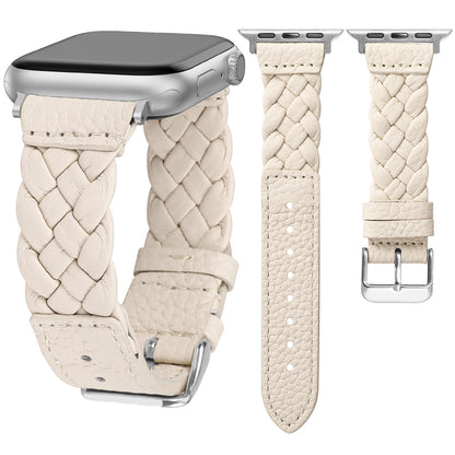 Designer Soft Braided Leather Strap for Apple Watch Band Women