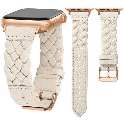 Designer Soft Braided Leather Strap for Apple Watch Band Women