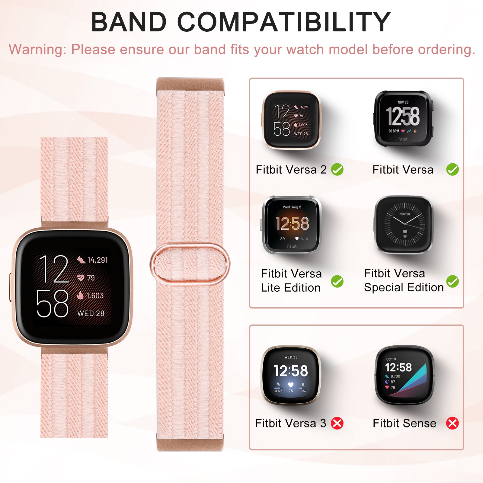 TOYOUTHS Compatible with Fitbit Versa/Versa 2 Bands for Women Men Adju –  Toyouths