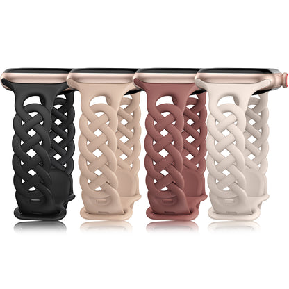 4 Pack Braided Silicone Bands for Apple Watch Band | Celtic Thin Lace Sport Strap