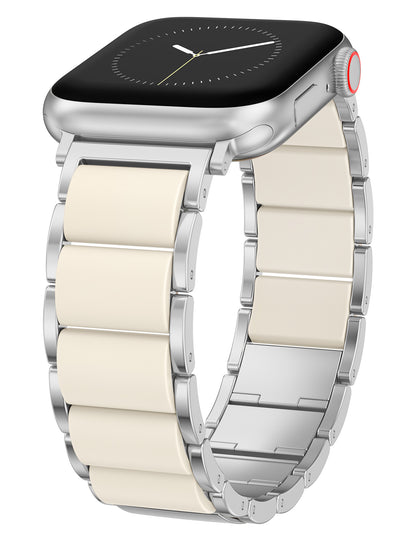 Silicone Metal Pretty Strap for Apple Watch Band | Stainless Steel Chain Link Bracelet