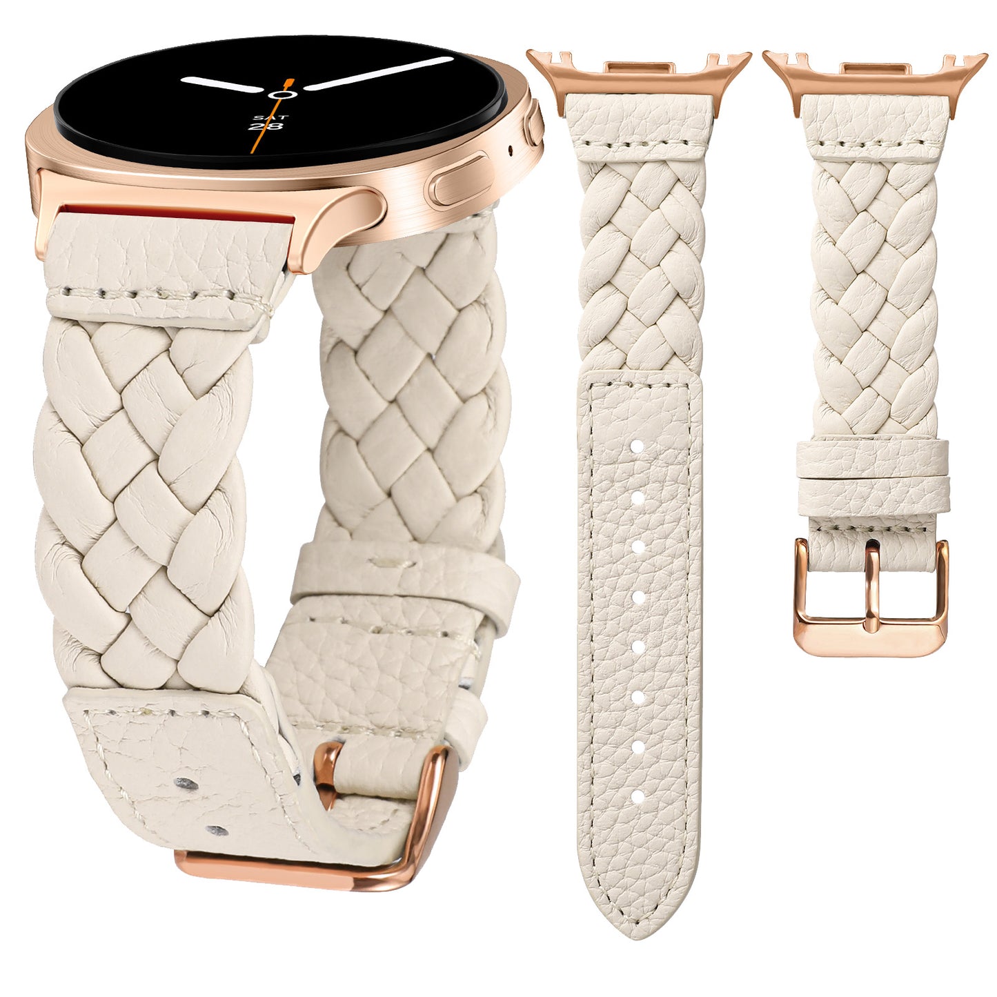 Braided Leather Strap for Samsung Galaxy Watch 9/8 40mm 44mm & Watch 8 Classic 46mm