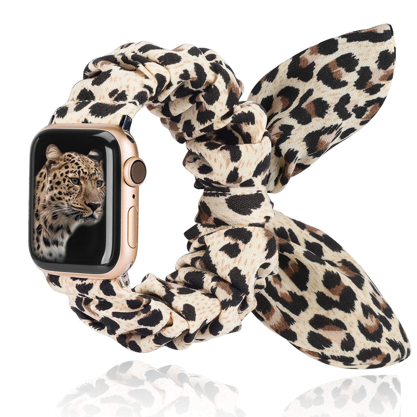 TOYOUTHS Compatible with Apple Watch Band Scrunchies 41/40/38mm with Butterfly Bow/Bunny Ears Cloth Fabric Elastic Scrunchy Bracelet Women Girl iWatch Series SE 8 7 6 5 4 3 2 1