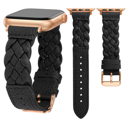 Designer Soft Braided Leather Strap for Apple Watch Band Women
