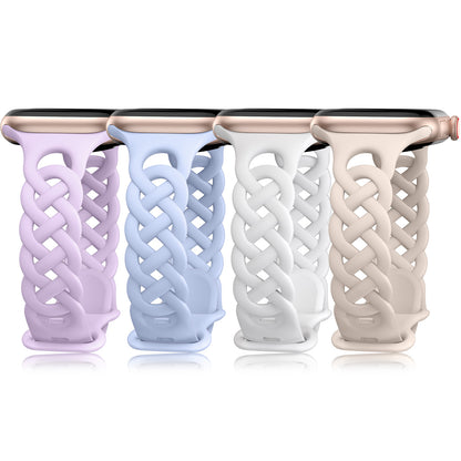 4 Pack Braided Silicone Bands for Apple Watch Band | Celtic Thin Lace Sport Strap