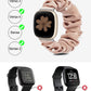TOYOUTHS Scrunchie Band Compatible with Fitbit Versa 3/Versa 4/Sense/Sense 2 Band for Women, Solo Loop Soft Elastic Nylon Strap Replacement Replacement Breathable Stretchy Bracelet Wristband