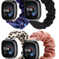TOYOUTHS Scrunchie Band Compatible with Fitbit Versa 3/Versa 4/Sense/Sense 2 Band for Women, Solo Loop Soft Elastic Nylon Strap Replacement Replacement Breathable Stretchy Bracelet Wristband